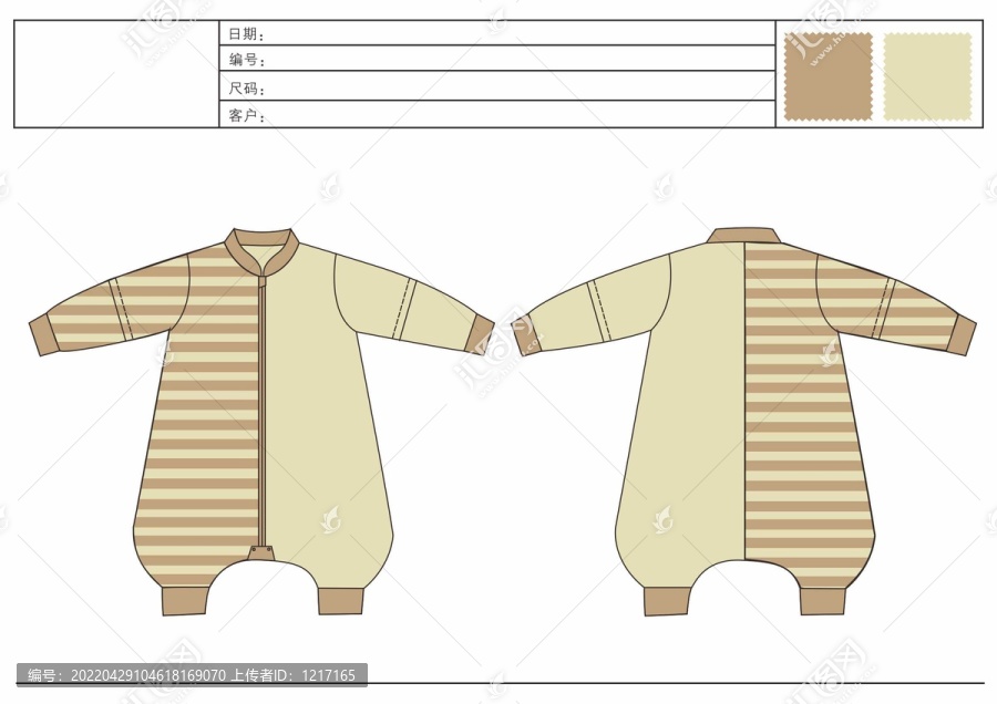 童裝兒童爬爬服嬰幼兒服裝設(shè)計(jì)