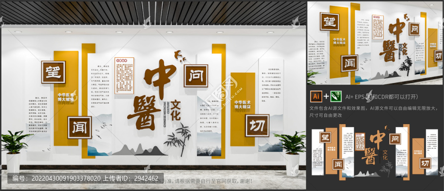 中醫院中醫文化墻設計模板