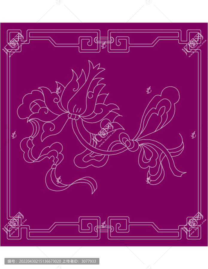 中式傳統(tǒng)紋樣藍(lán)蓮花