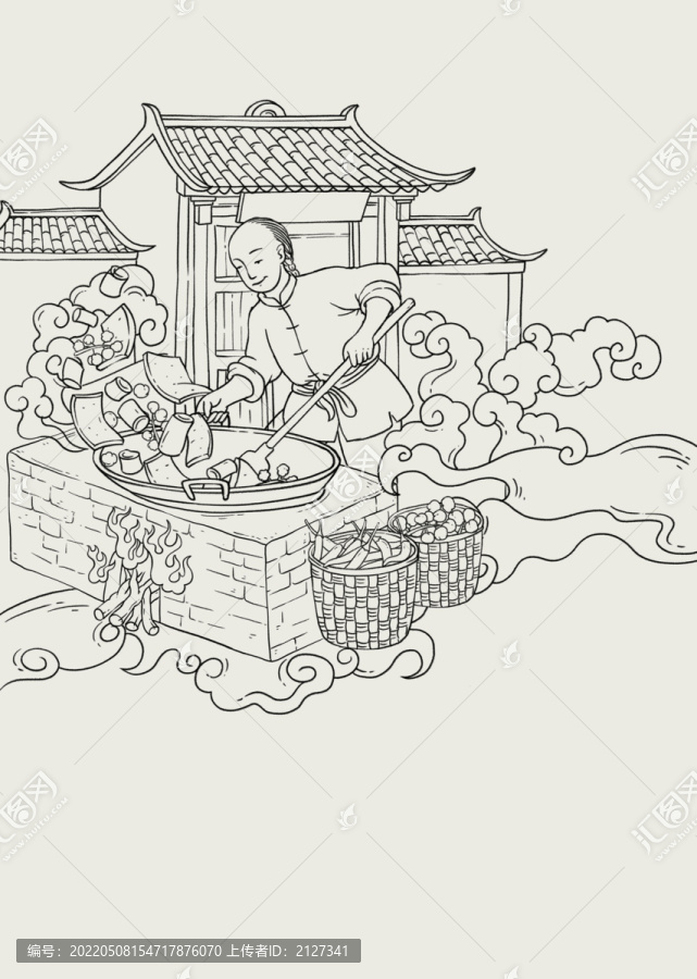 鹵豆干線稿圖