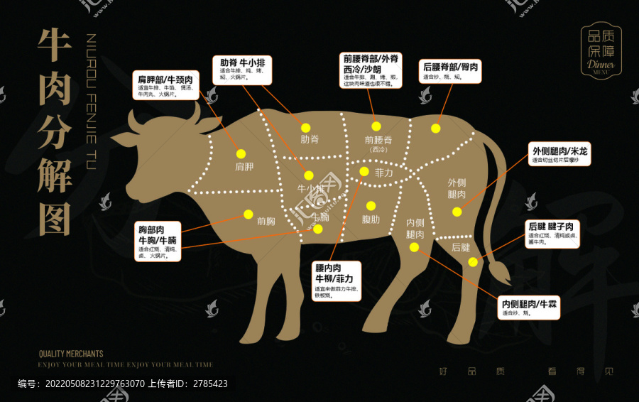 牛肉部位分解圖