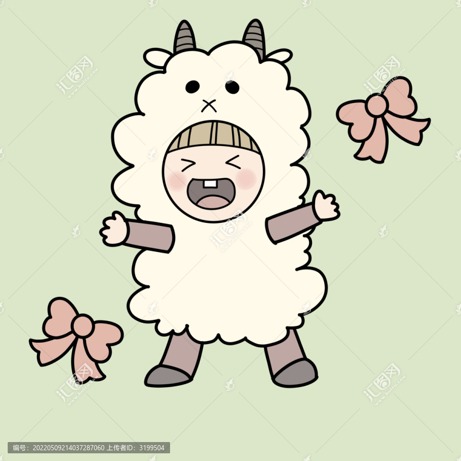 小羊頭套娃娃