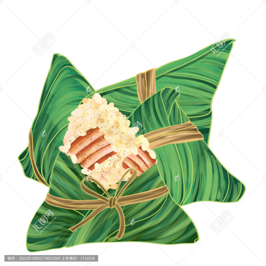 端午粽子免摳素材培根咸粽
