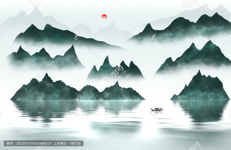 水墨意境山水背景