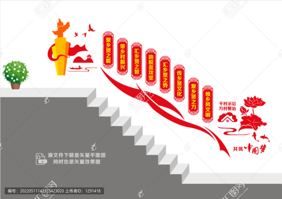 鄉(xiāng)賢文化階梯墻