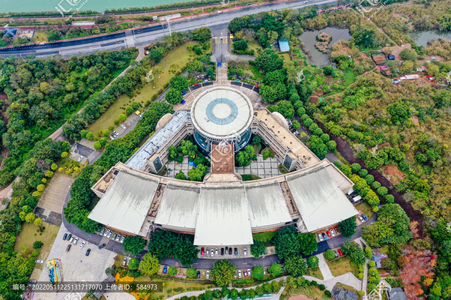 航拍广西民族博物馆广西民族村