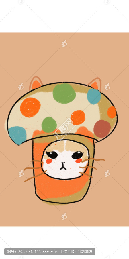 小蘑菇猫咪创意猫咪手机壳