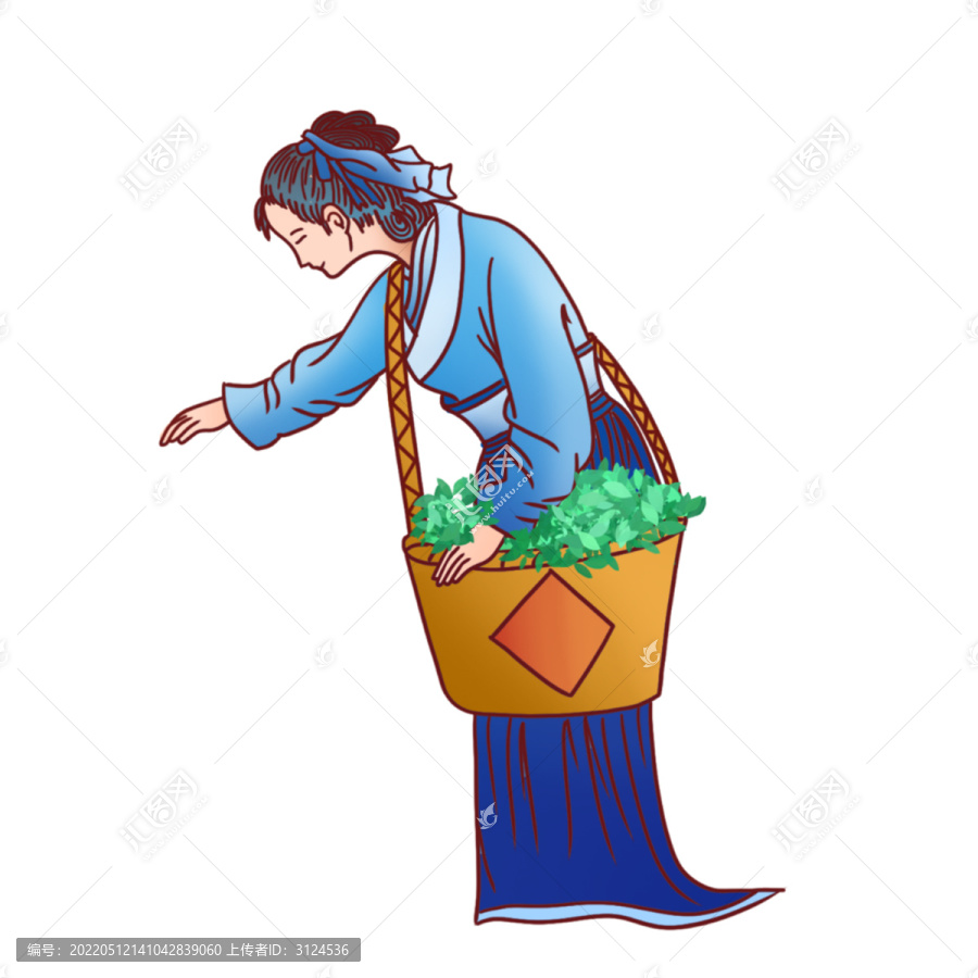 采茶人物免摳素材