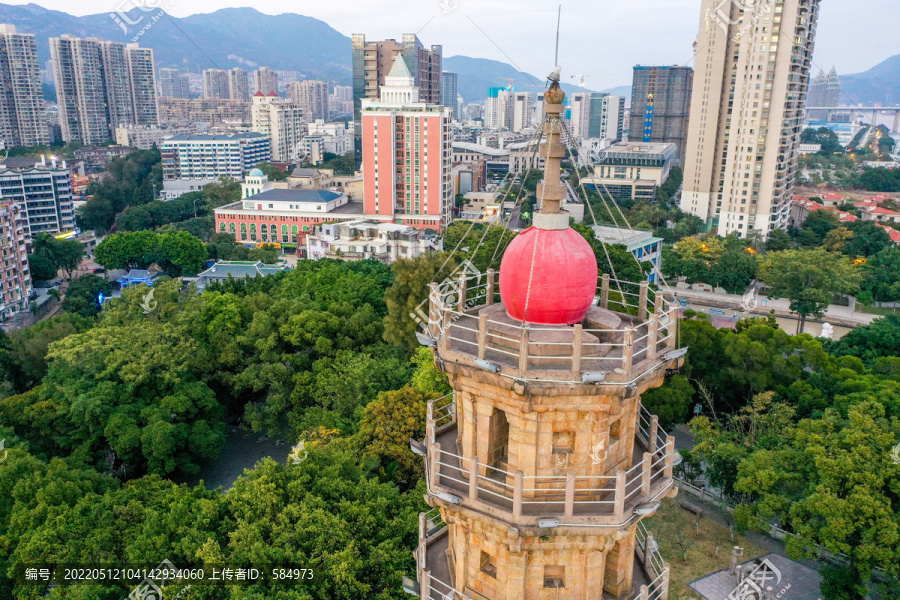 航拍福建福州罗星塔公园