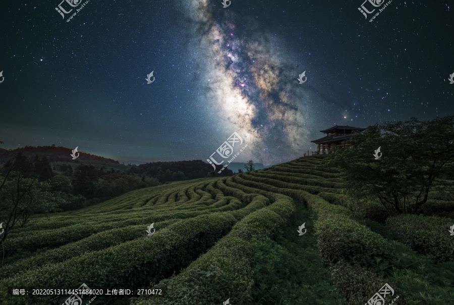 重庆武隆贡茶园星空摄影图