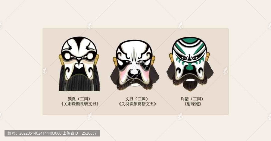粵劇臉譜顏良文丑許諸