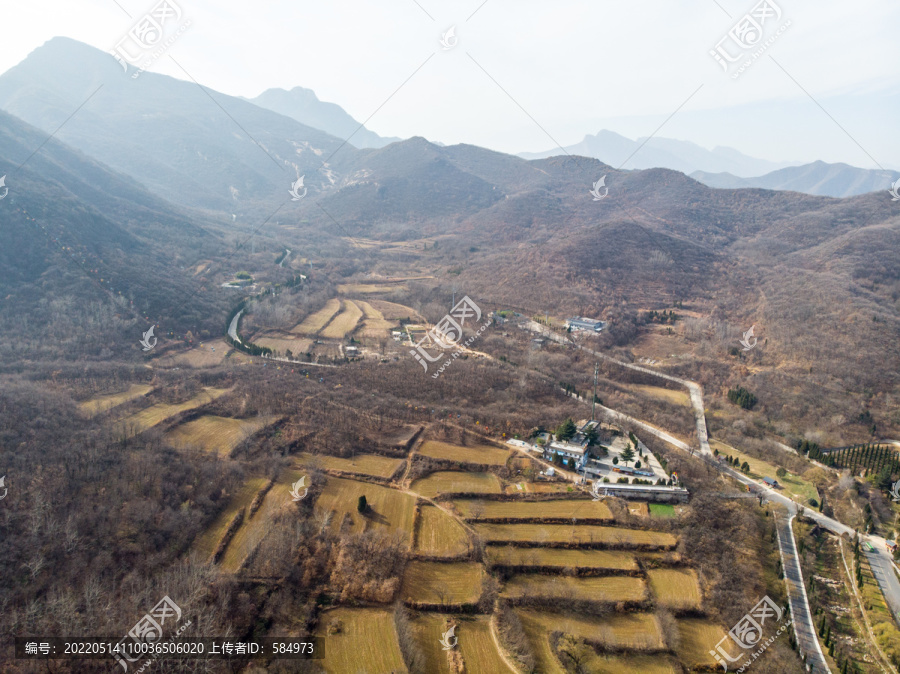 航拍河南郑州登封嵩山少林寺