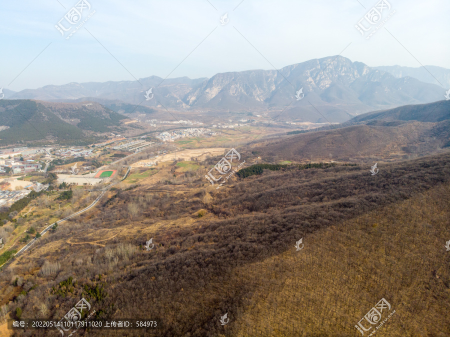 航拍河南郑州登封嵩山少林寺