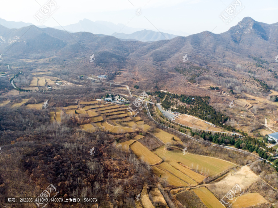 航拍河南郑州登封嵩山少林寺