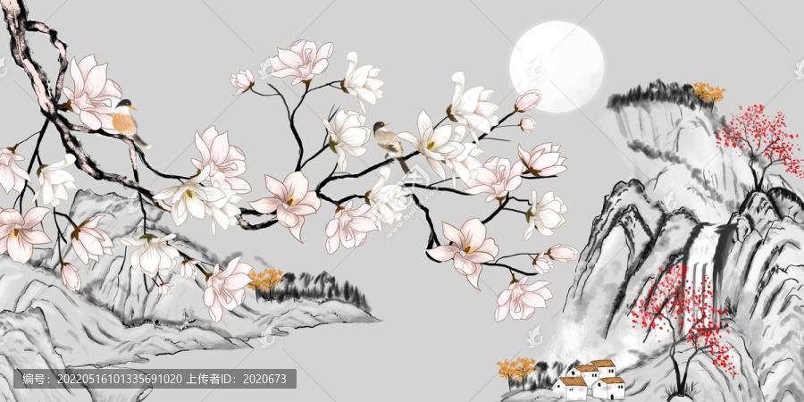 新中式古風(fēng)花鳥