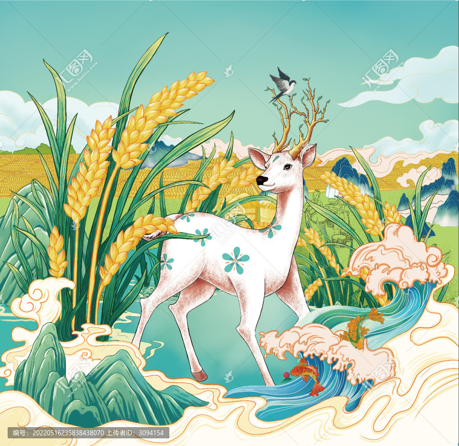 鹿大米插畫
