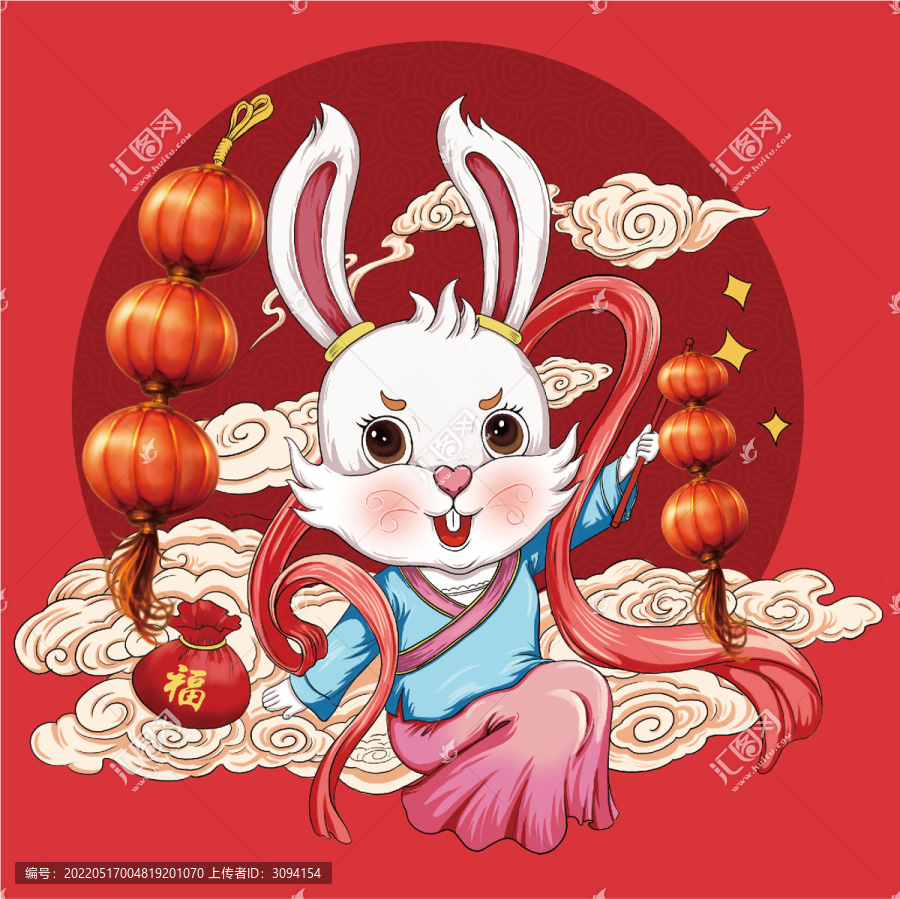 卡通國(guó)潮兔子