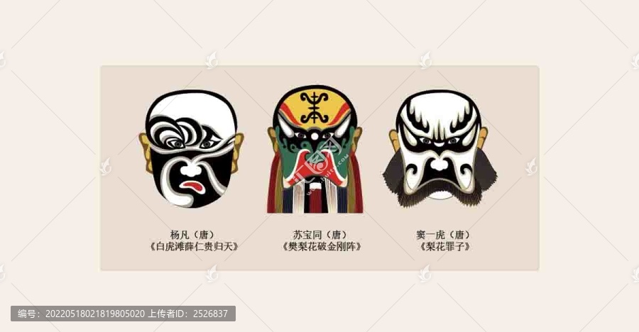 粵劇臉譜楊凡蘇寶同竇一虎