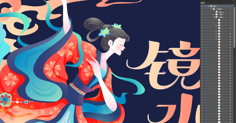 國(guó)潮仕女圖