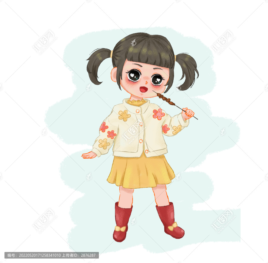 繪畫卡通插畫動漫小女孩