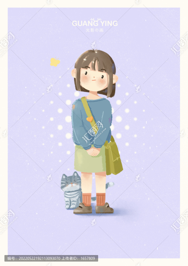 可愛女孩插畫