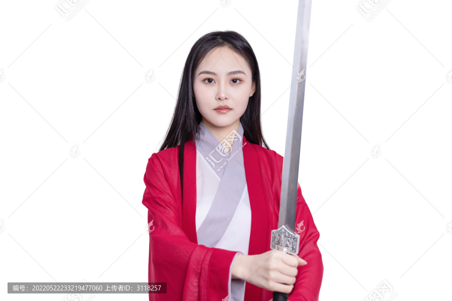古装女性拿着剑