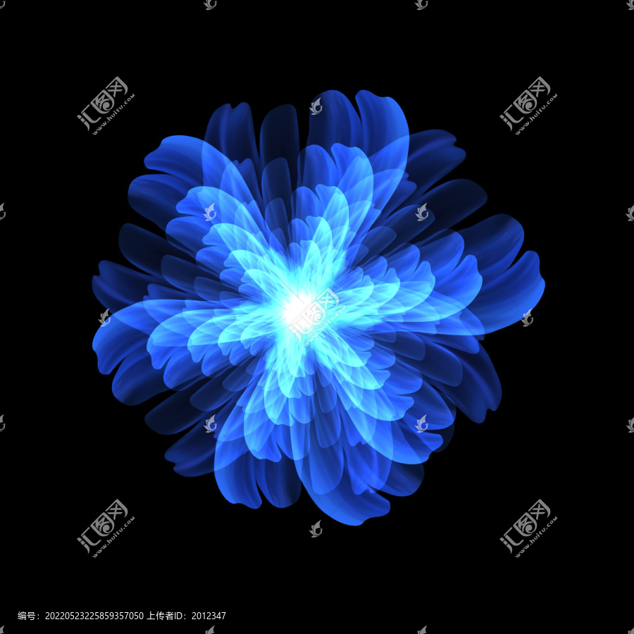 蓝色分形花