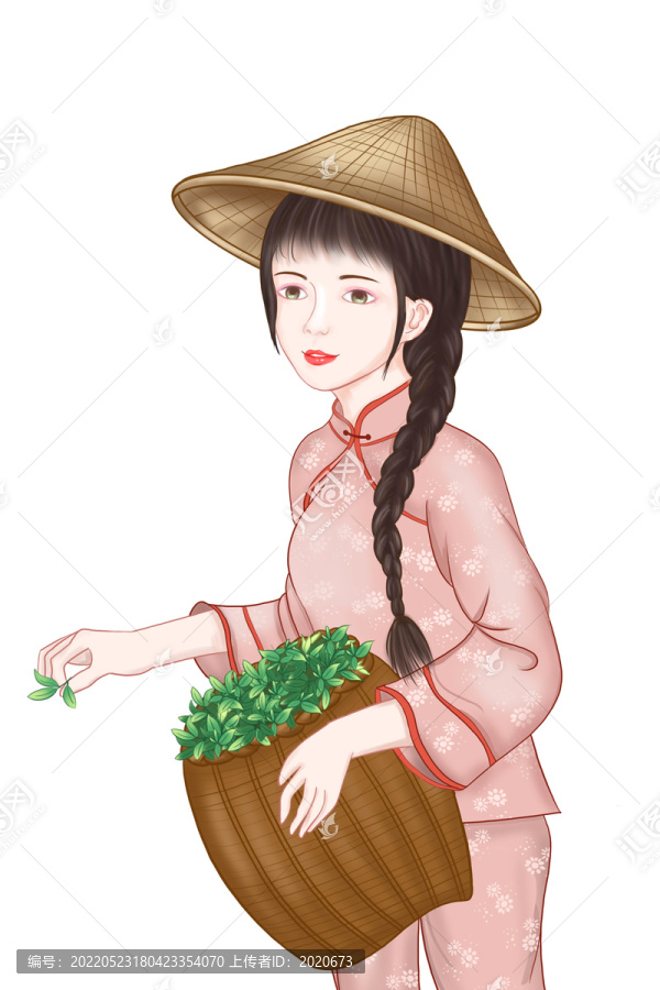 采茶插畫