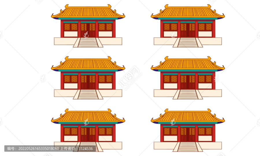 北京故宫古建筑免抠素材西六宫