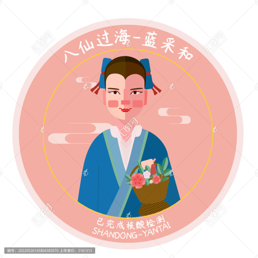 八仙過海矢量人物藍(lán)采和