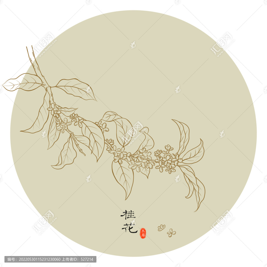 線描桂花