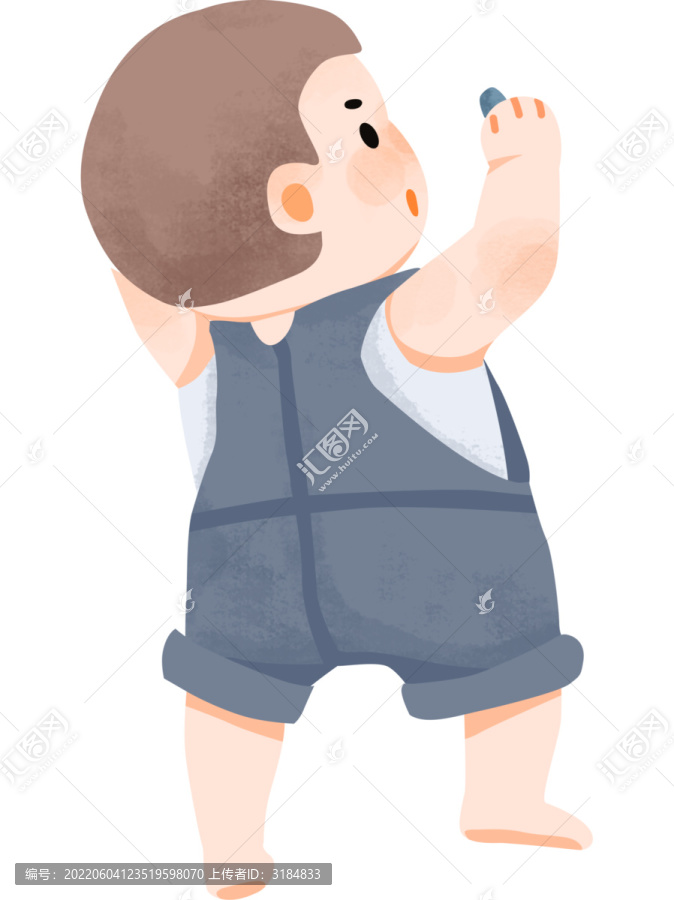 三孩時代畫畫的小男孩