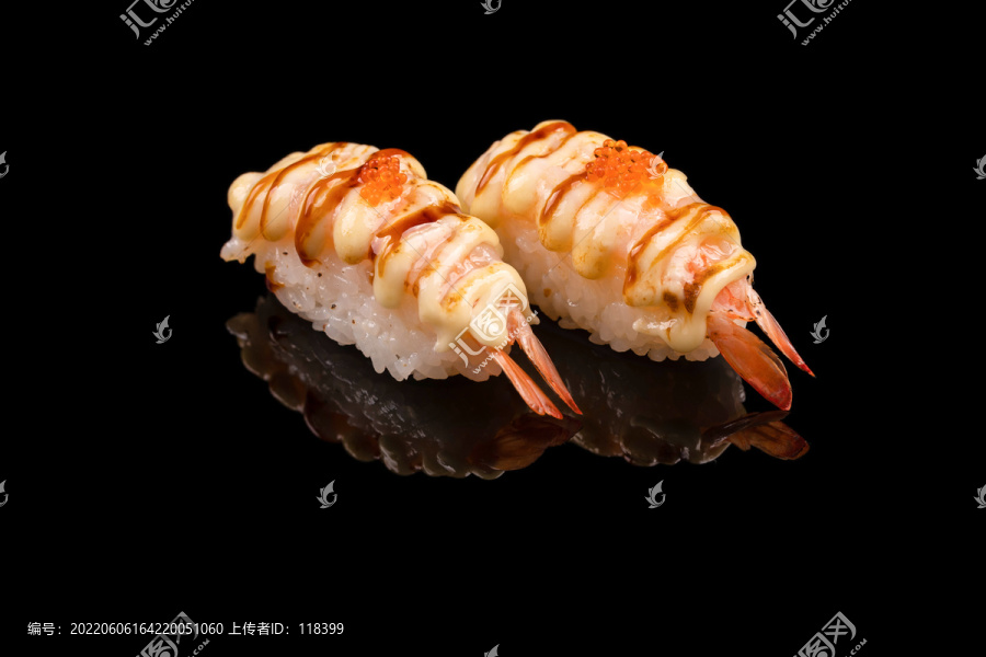 火焰玻璃虾寿司