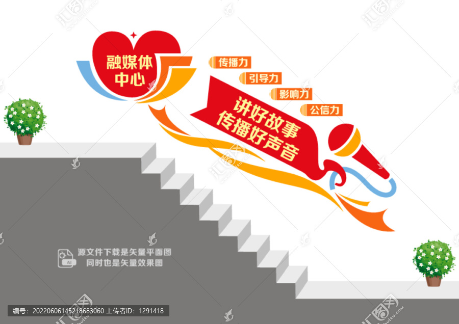融媒體中心樓梯墻