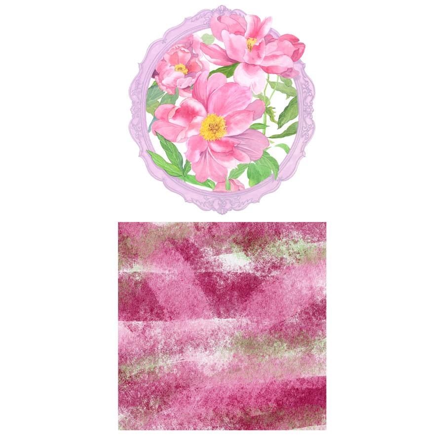 水彩芍藥花