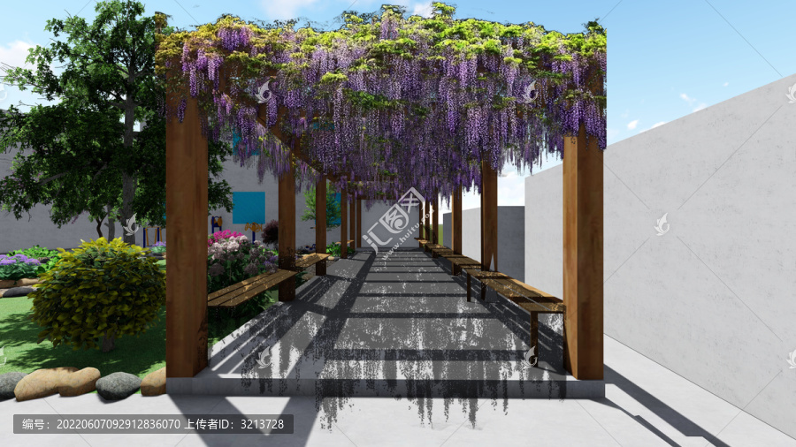 庭院綠化紫藤花架長廊