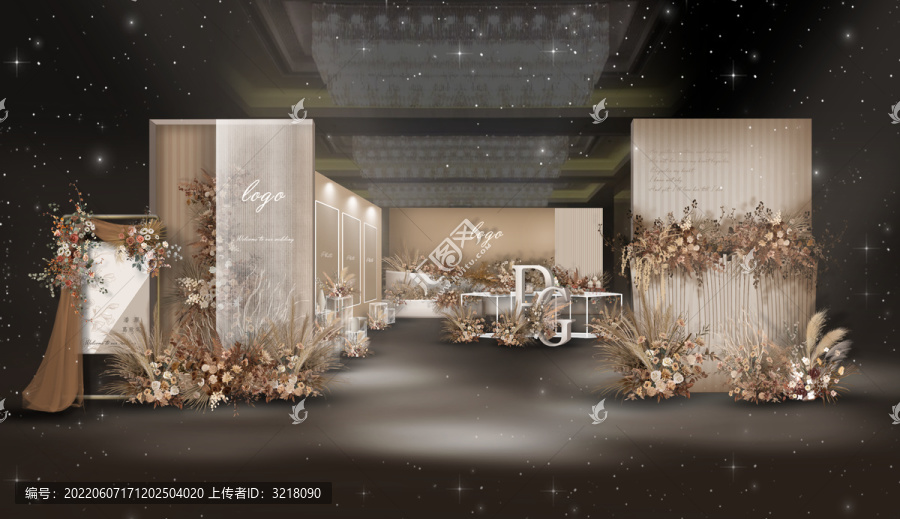 咖色泰式極簡風婚禮迎賓通道