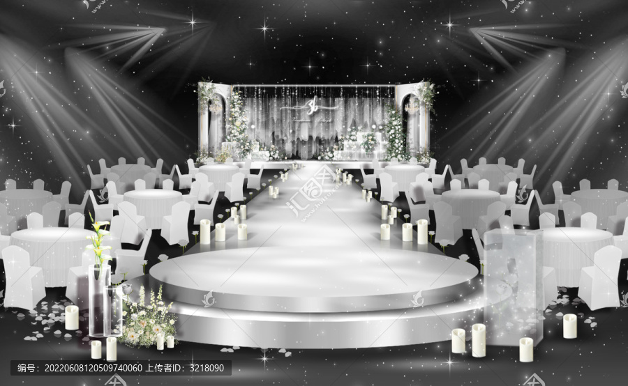 白绿色韩式婚礼仪式区