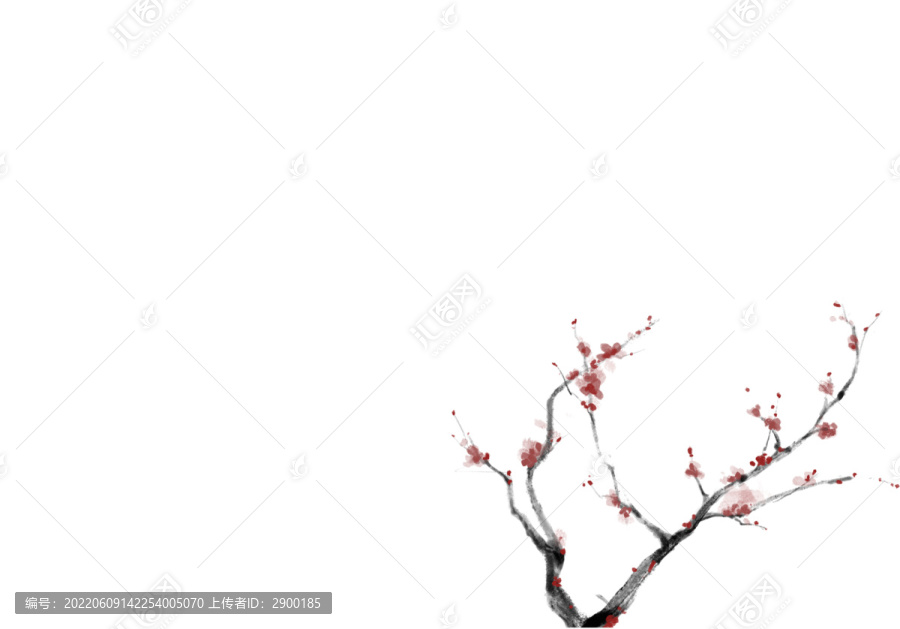梅花桃花植物元素