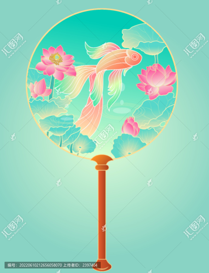 荷花插畫