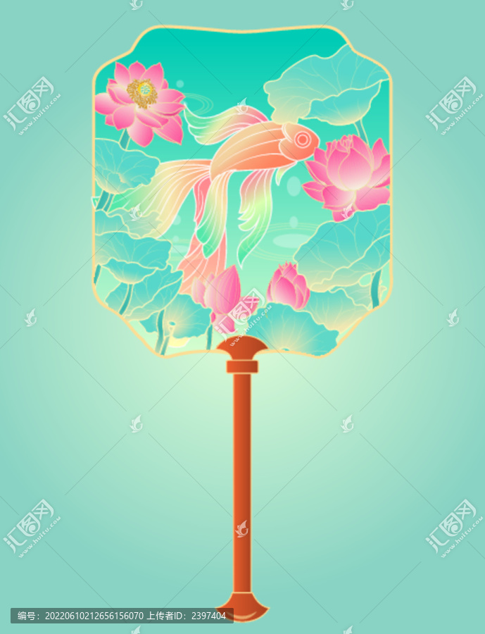 荷花插畫