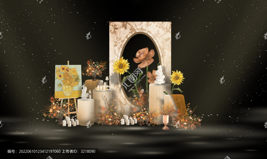 法式花園油畫風(fēng)婚禮甜品區(qū)