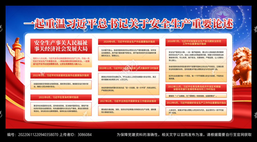 安全生產(chǎn)重要論述宣傳展板