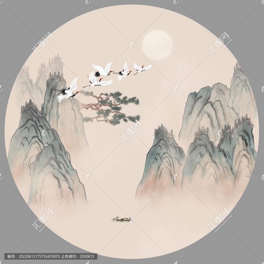 古典山水壁畫(huà)
