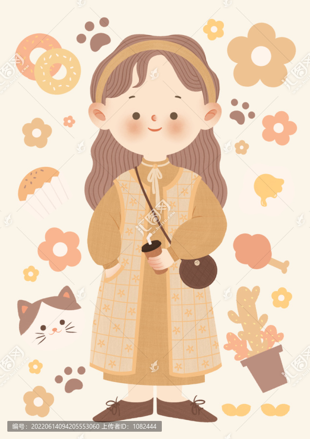 文創(chuàng)創(chuàng)意貼紙可愛女孩插畫手賬