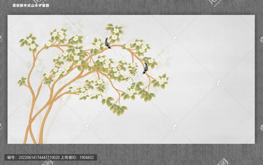 原創(chuàng)花鳥(niǎo)電視墻