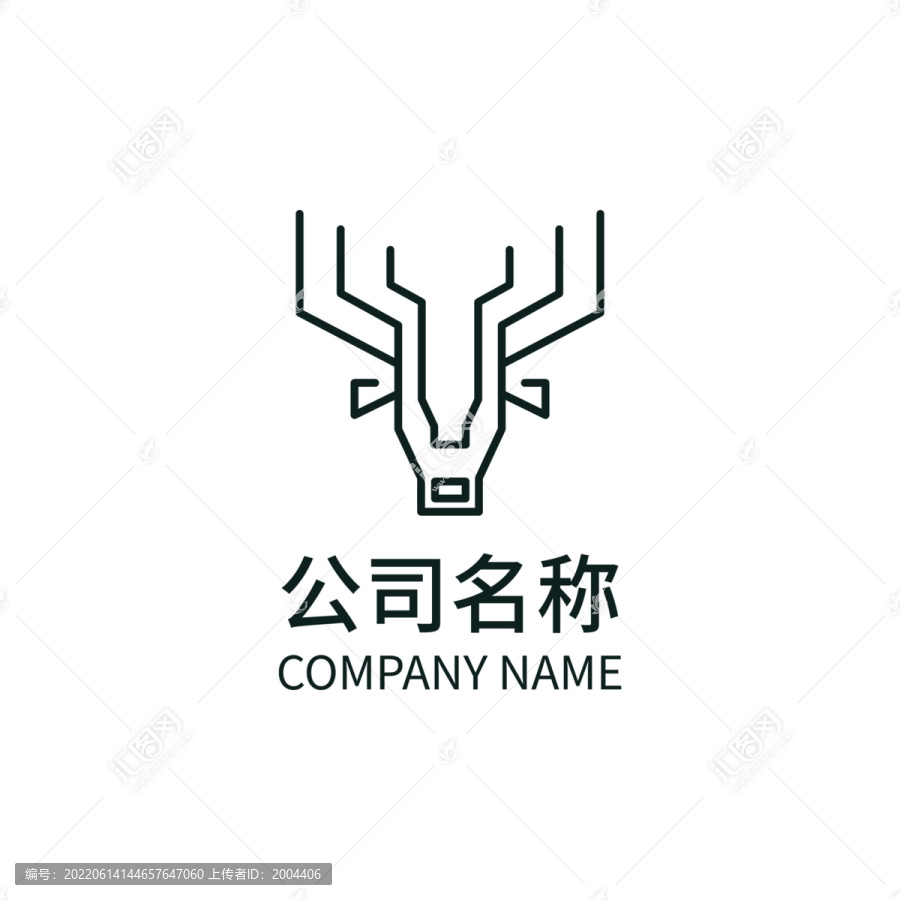 鹿頭麋鹿logo商標標志