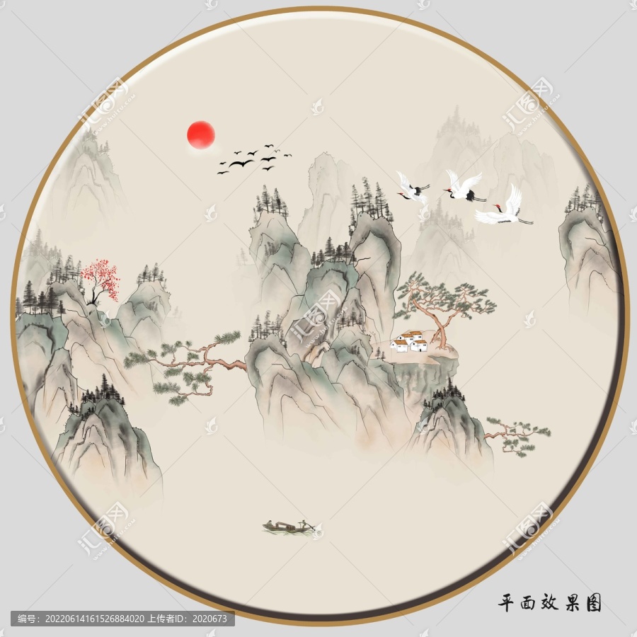 水墨古典山水裝飾畫