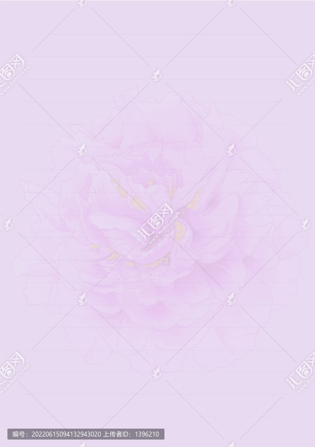 A4信紙牡丹