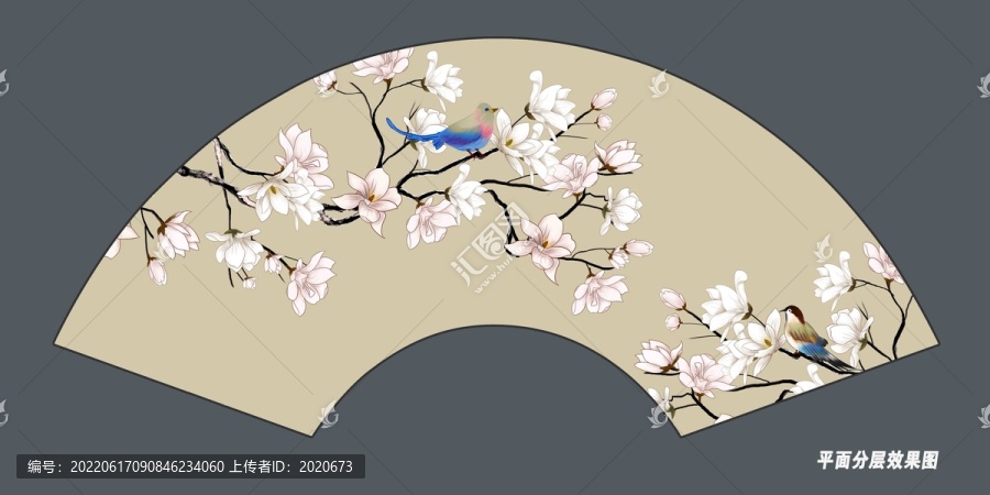 折扇工筆花鳥